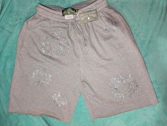 🔥 Denim Tears x Swarovski Crystal Shorts – Grey (Size M) – Rare Flex Piece 💎🐐
