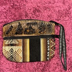 Peruvian Handmade Hand-carved Leather Coin Purse, Cusco