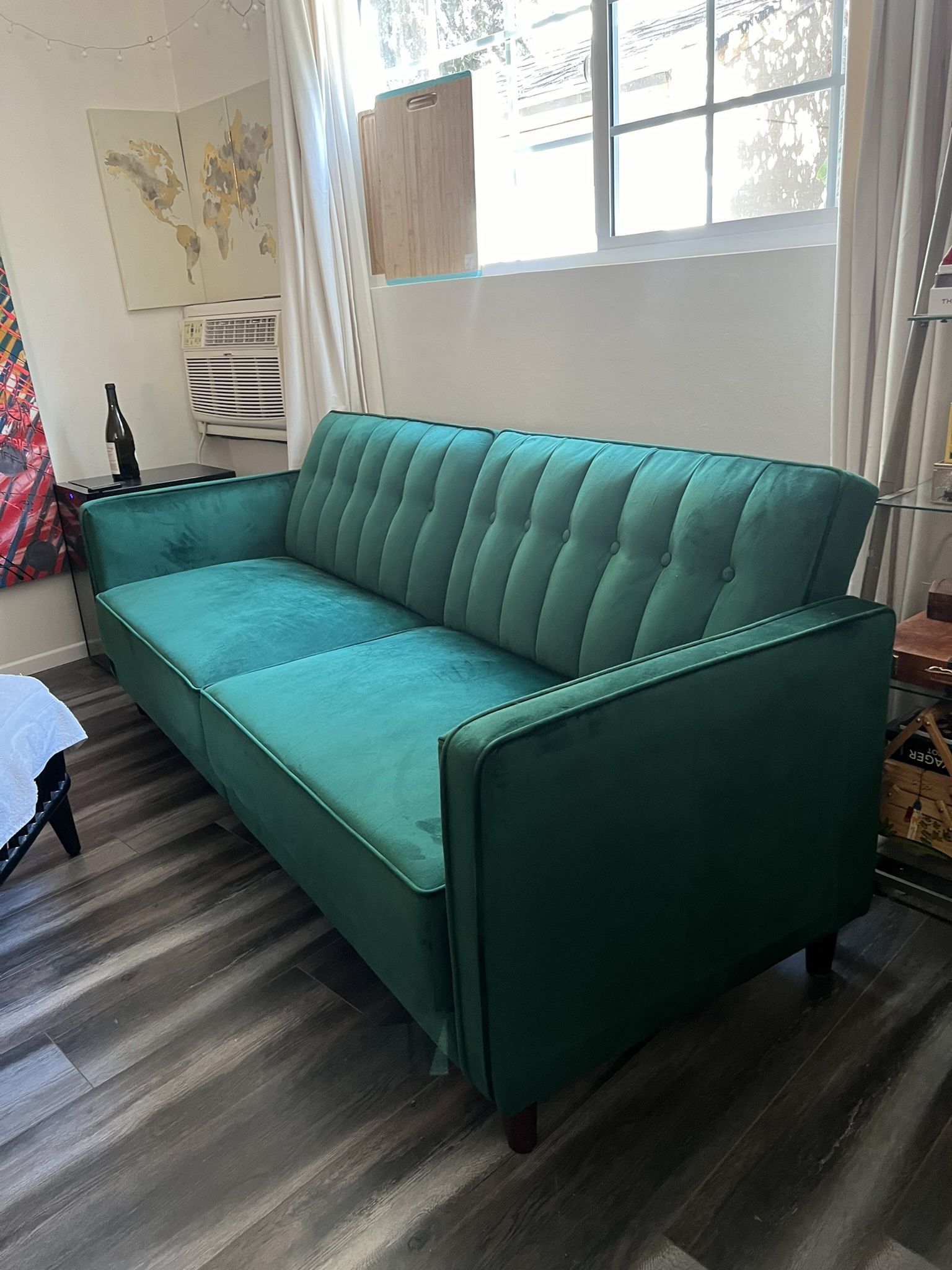 Emerald Green velvet Futon