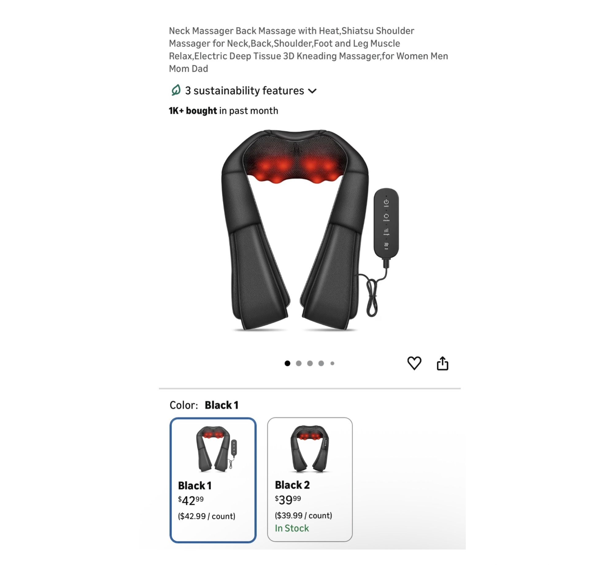 Brand new Neck Massager Back Massage with Heat,Shiatsu Shoulder Massager for Neck,Back,Shoulder,Foot and Leg Muscle Relax,Electric Deep Tissue 3D Knea