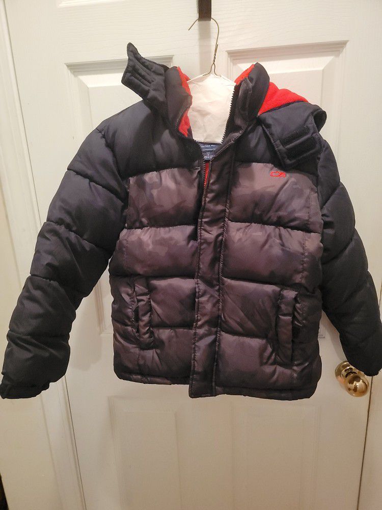 CB Sports Black Camo Boy's Quilted Fleece Lined Puffer Coat, Small (8)