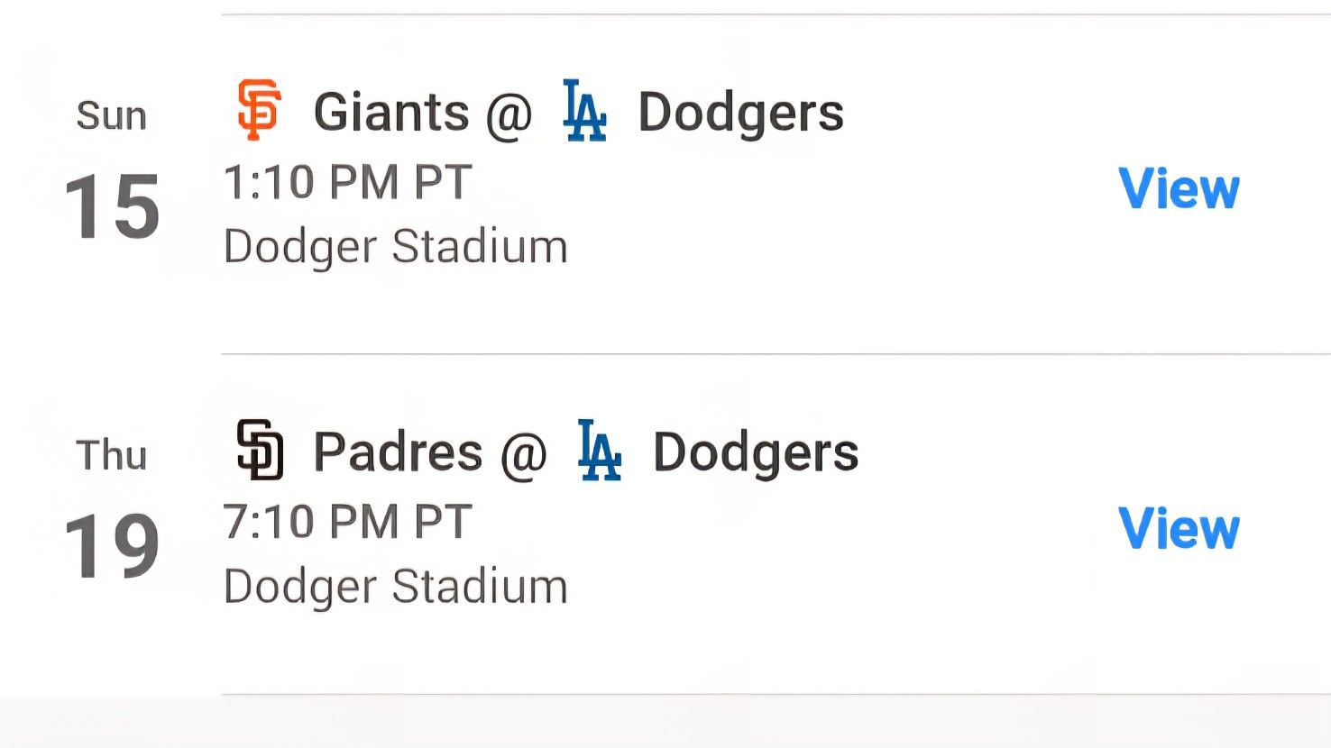 Dodger Tickets 2 Seats