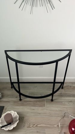 Wrought Iron & Glass Entry/ Accent Table