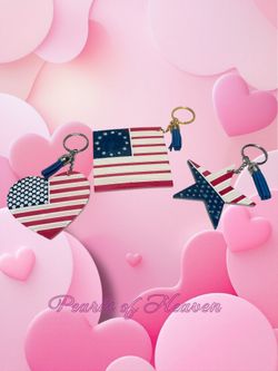 American Flag Keychain 