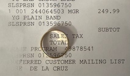 Wedding ring from Kay