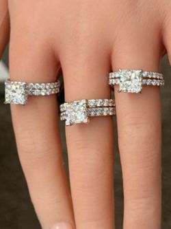 14KT VS2/E 5Ctw  IGI Certified Lab Diamond Bridal Ring Set