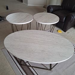 3-Piece Coffee Table Set – Coffee Table + 2 Side Tables