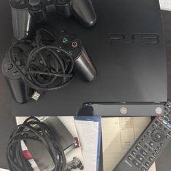 Sony PlayStation PS3 with 2 controllers and 6 games
