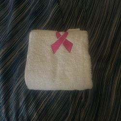 Pink ribbon football towel