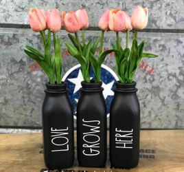 Milk Bottle Vases Matte Black