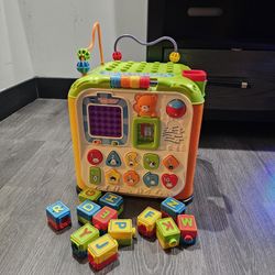 VTech Activity Cube Learning Toy w/ Blocks Complete Alphabet Educational Baby Toy