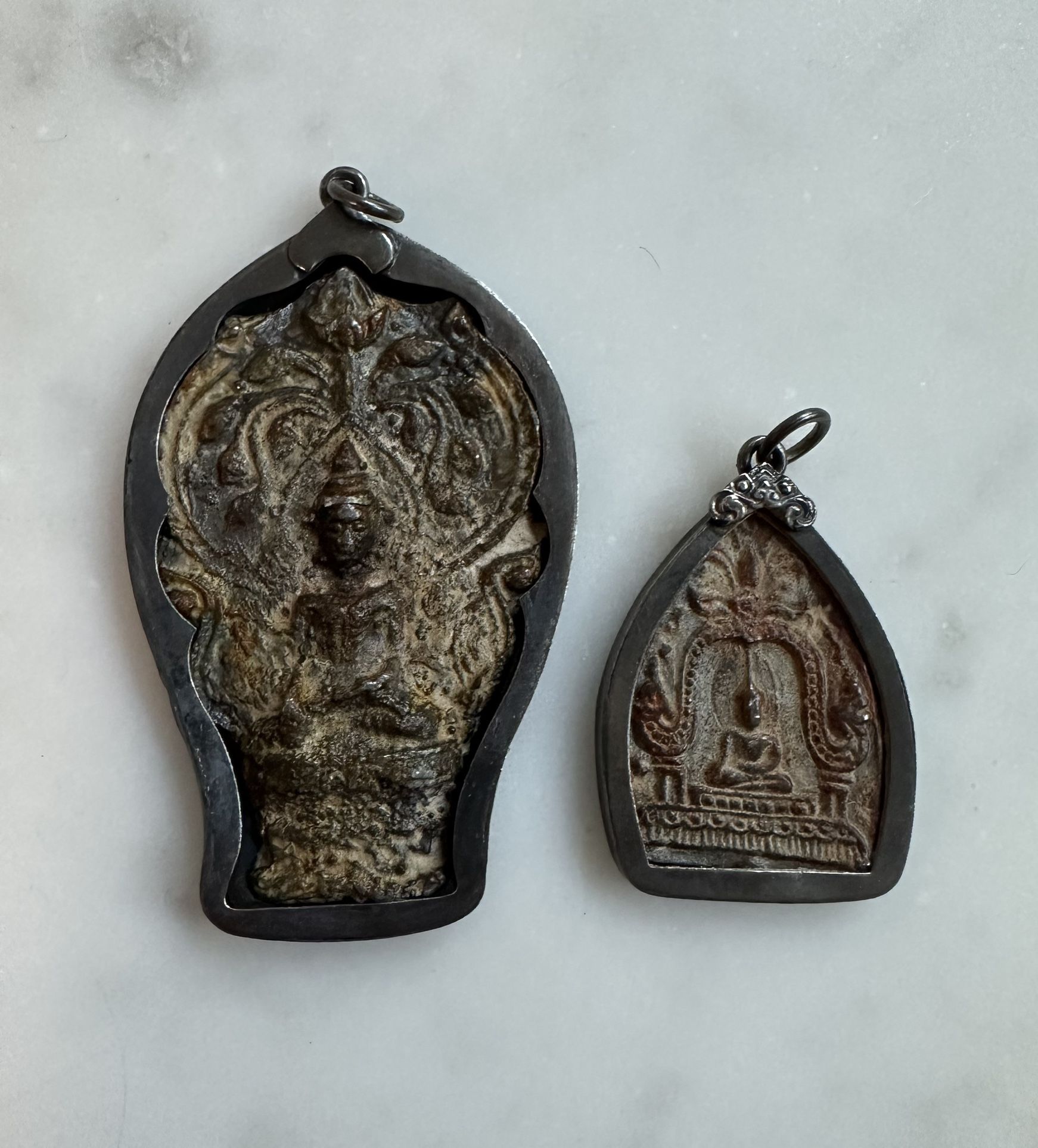 Set Of Two Thai Buddha Pendants