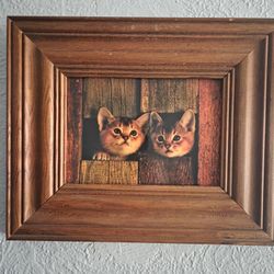 Cute Kittens Photo In Frame 8x10