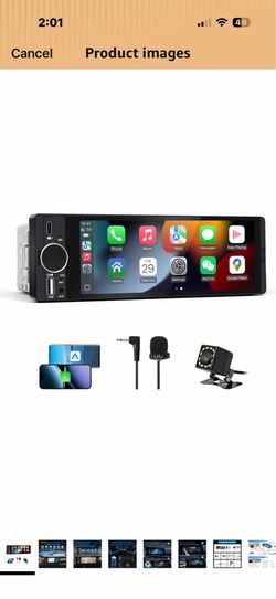 BRAND NEW！Single Din Car Stereo with Wireless Apple CarPlay & Android Auto, 6.28inch HD Touchscreen Single Din Radio with Bluetooth