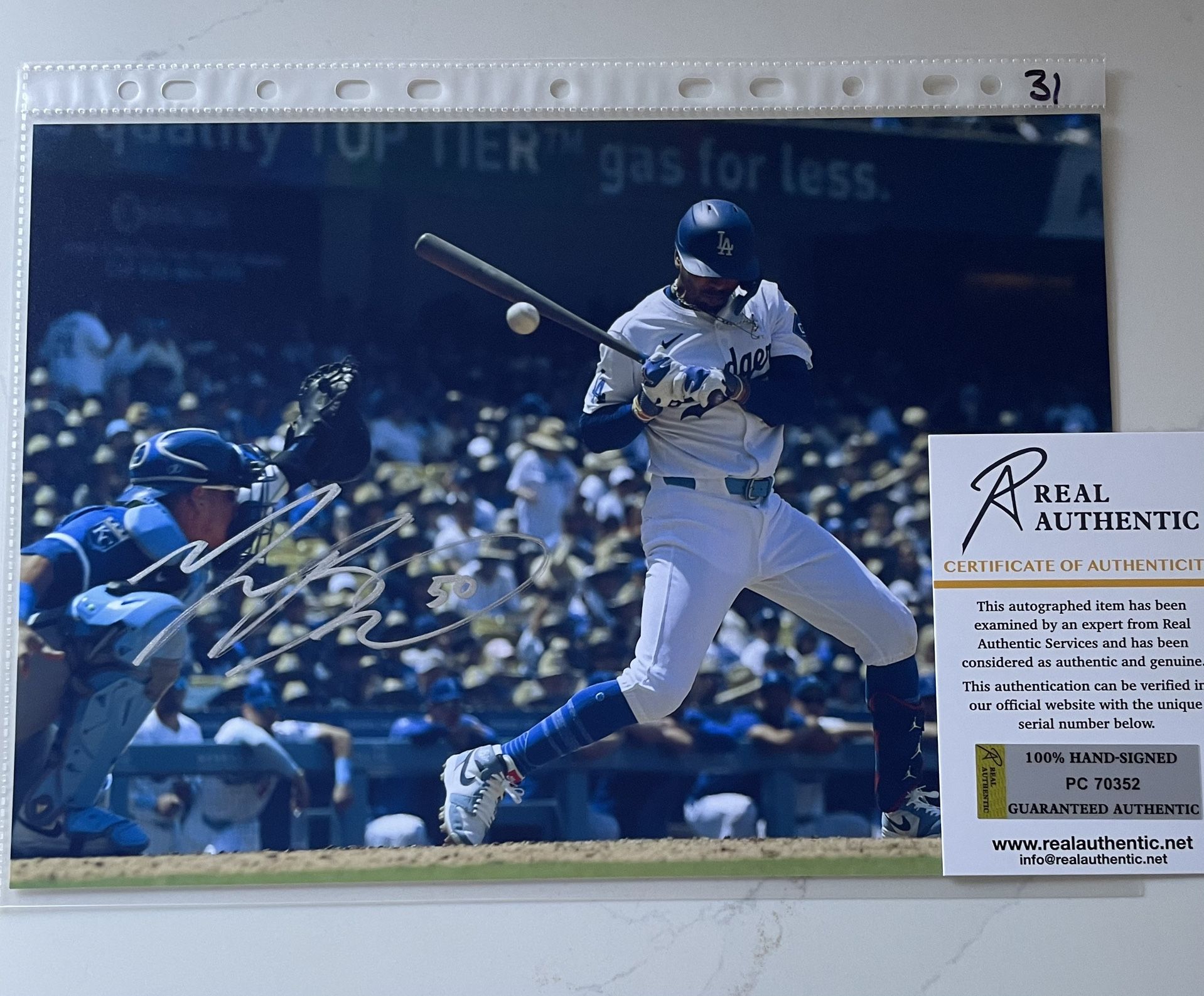 Mookie Betts Los Angeles Dodgers Autographed 8x12 Photo With COA