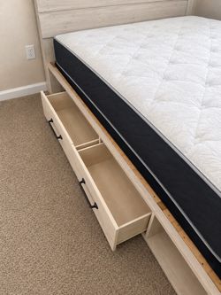 Bed Frame with Under-Bed Storage Drawers , Onn 50 inch Roku smart Tv , C