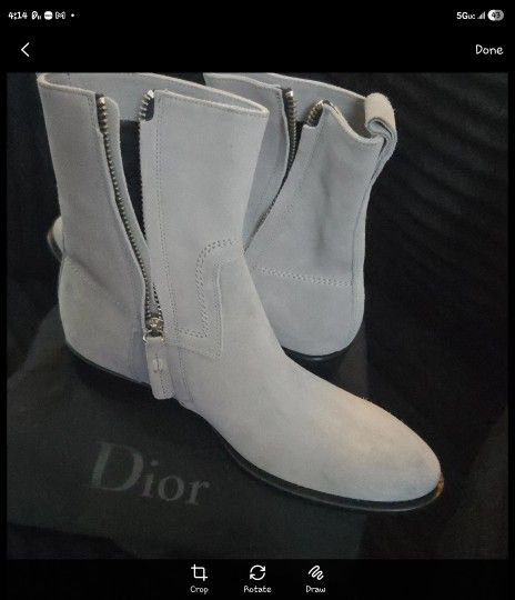 Dior Grey Suede Ankle Boots - Size 9E (US)