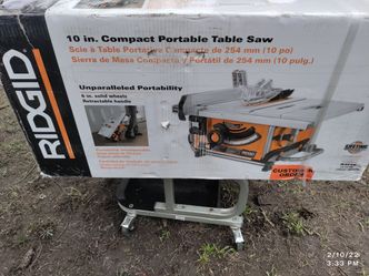 Ridgid 10 Inch Compact Portable Table Saw