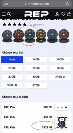 25lb Rep Fitness Bumper Plates