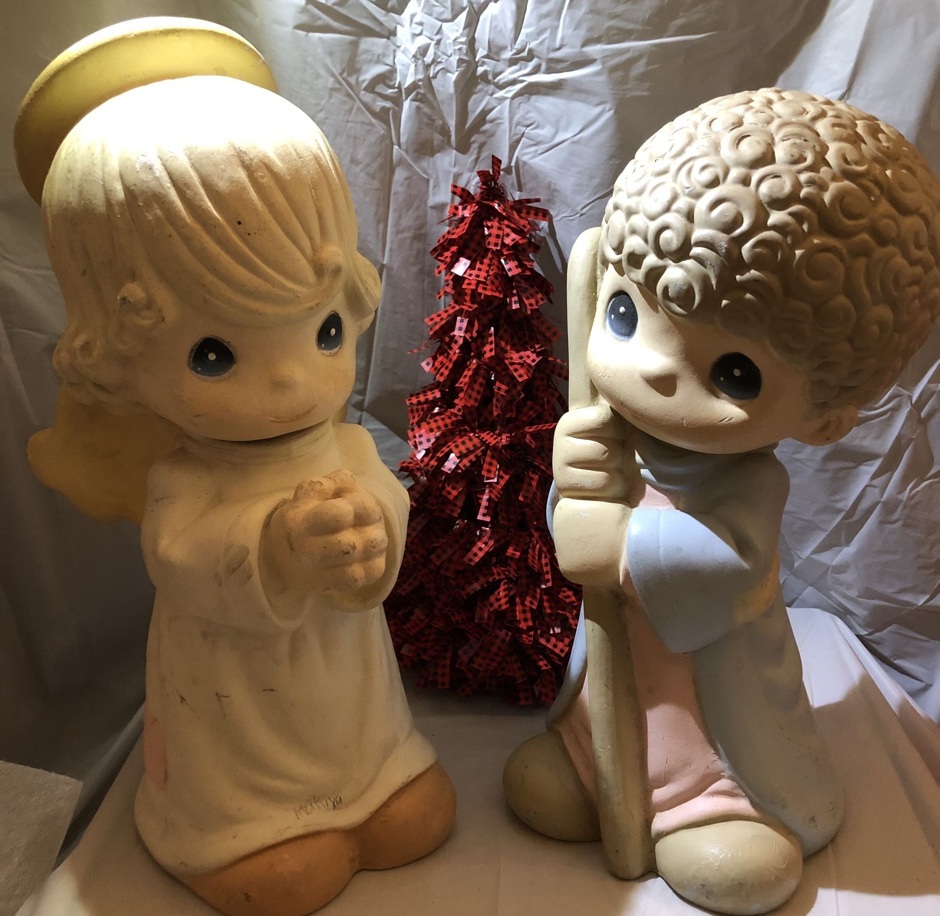 Precious Moments Statuary Statues - Angel & Shepherd
