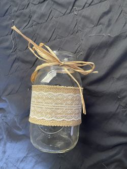 Mason Jars With Burlap & Lace