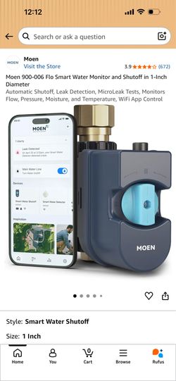 Smart water monitor and  shut off 1 inch Diameter