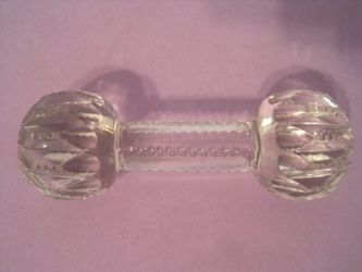 VINTAGE VICTORIAN CUT CRYSTAL ZIPPER PATTERN KNIFE REST