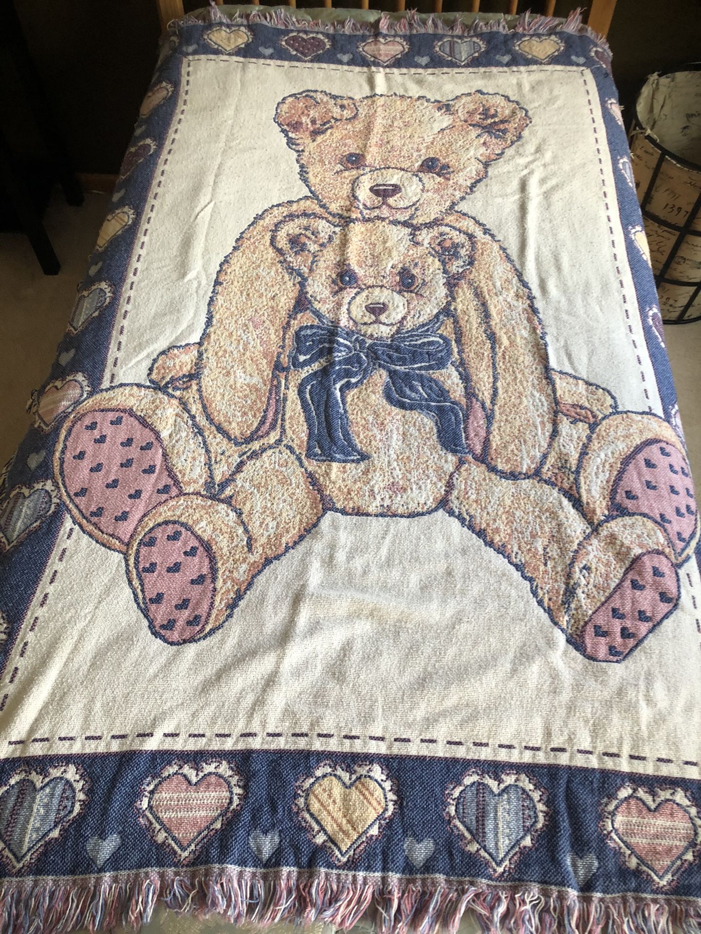 Lovely teddy bear throw blanket