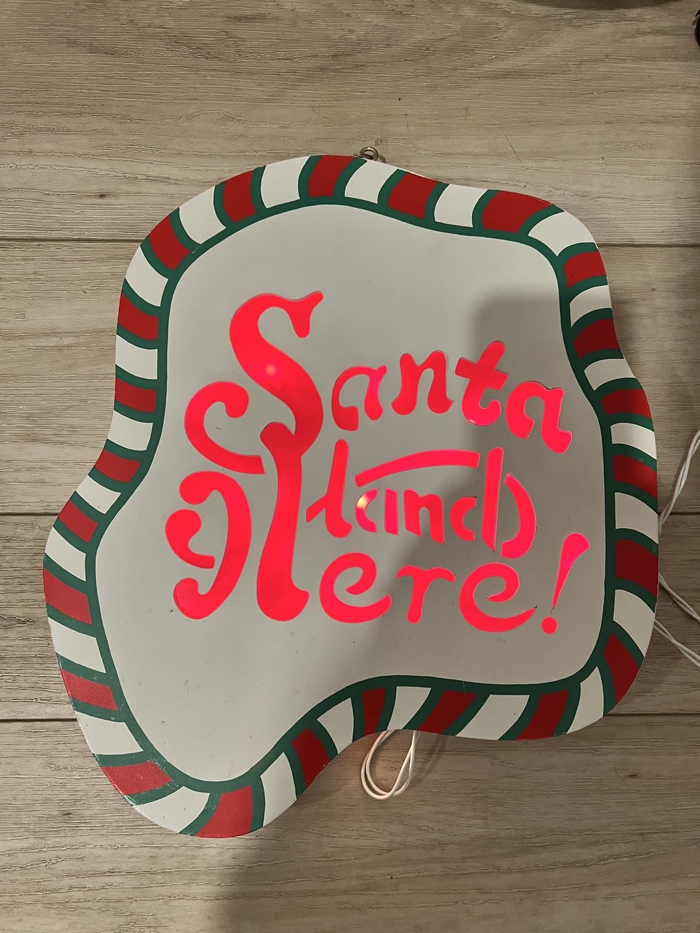 Rare Santa Runway Light Set with Illuminated “Santa Land Here” Sign - Used, Good Condition