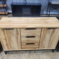 Oak Wood Sideboard Buffet with 3-Drawer(New)