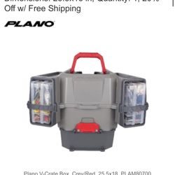 Plano V-Crate Box PLAM80700 Color: Grey, Dimensions: 25.5x18 in, Quantity: 1, 20% Off w/ Free Shipping