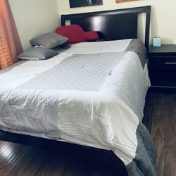 Queen Bed, Nightstand & Dresser