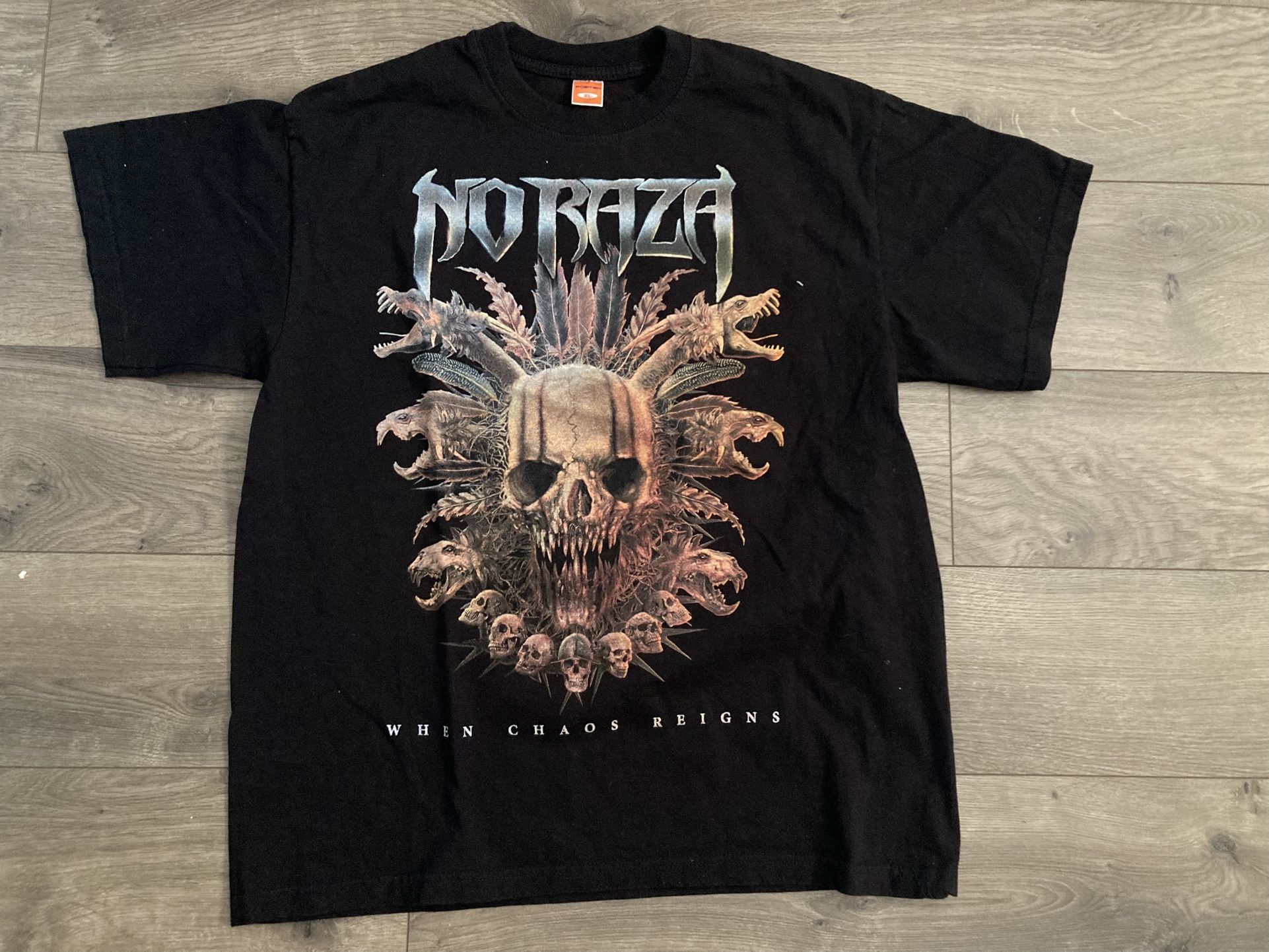 No Raza T-shirt When Chaos Reigns Death Metal Dark Rock Chile Tour Band Concert