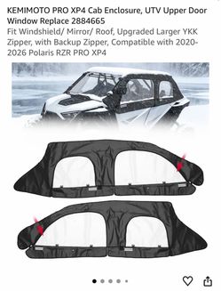 KEMIMOTO PRO XP4 UTV Cab Enclosure Upper Door Windows