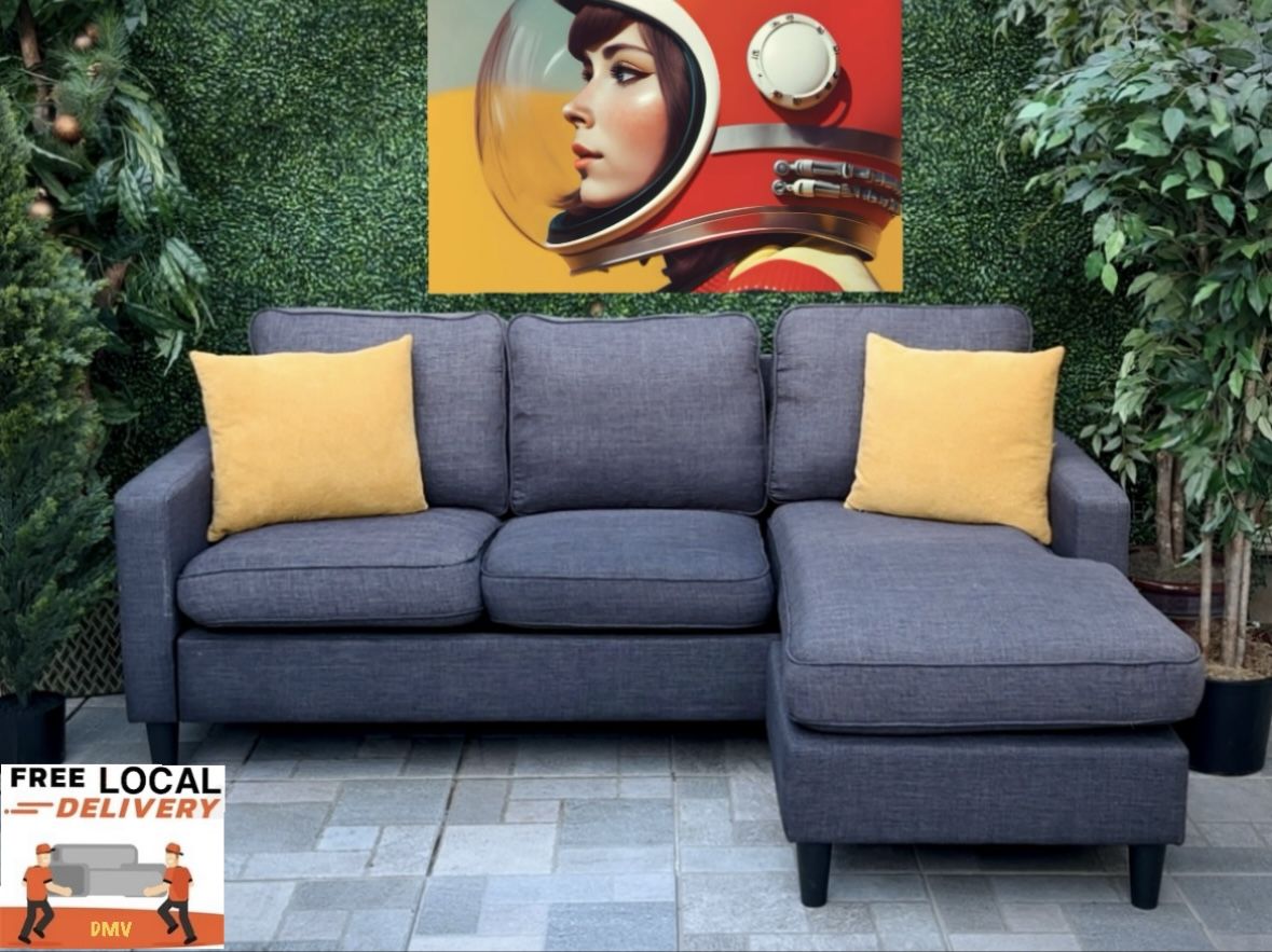 Reversible Chaise Charcoal Sofa 