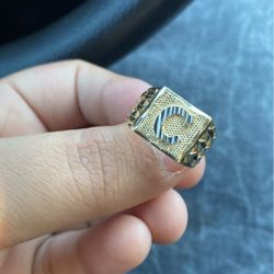 Gold Ring With Letter C