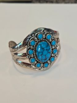 Vintage Bell Trading Post Nickel Silver Cuff Bracelet