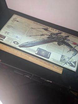 Star Wars T-65 X-Wing Starfighter Blueprint Metallic  Poster