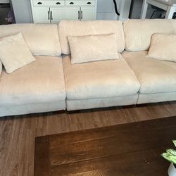 Beige In Color Corduroy Sofa. Like NEW