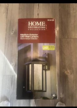 (NEW IN UNOPENED BOX) Home Decorators Collection Medium Exterior Wall Lantern, Mauvo Canyon Black