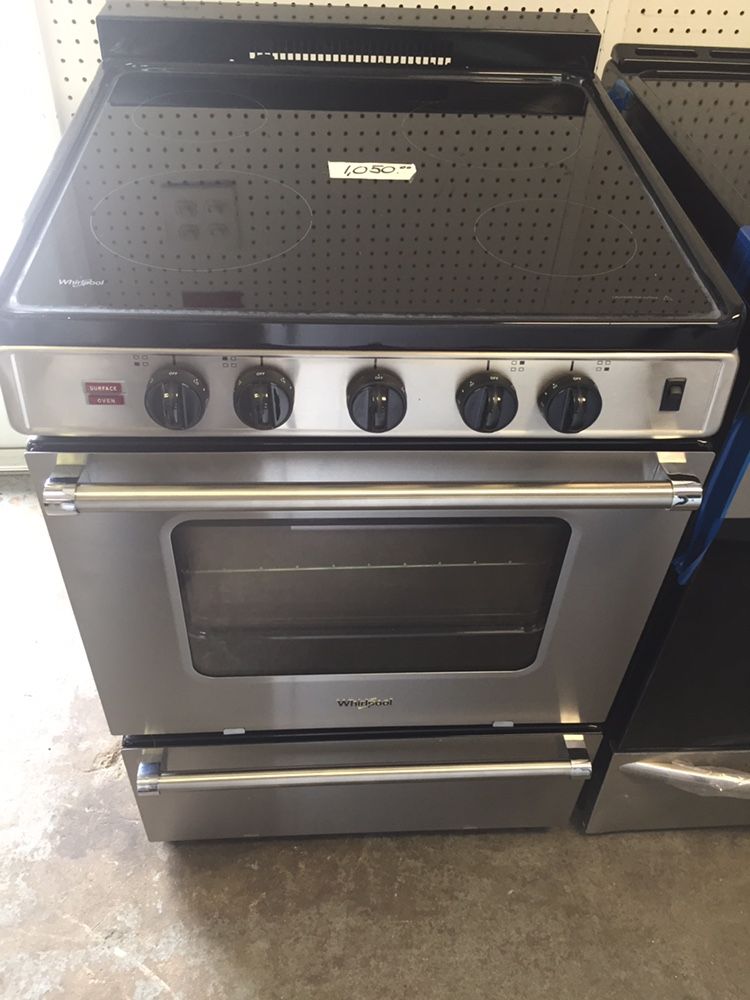 Electric Glass Top  Stainless Steel Stove 24”