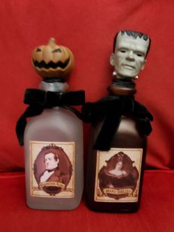 Halloween Poison Bottles Props Glass Frankenstein Pumpkin