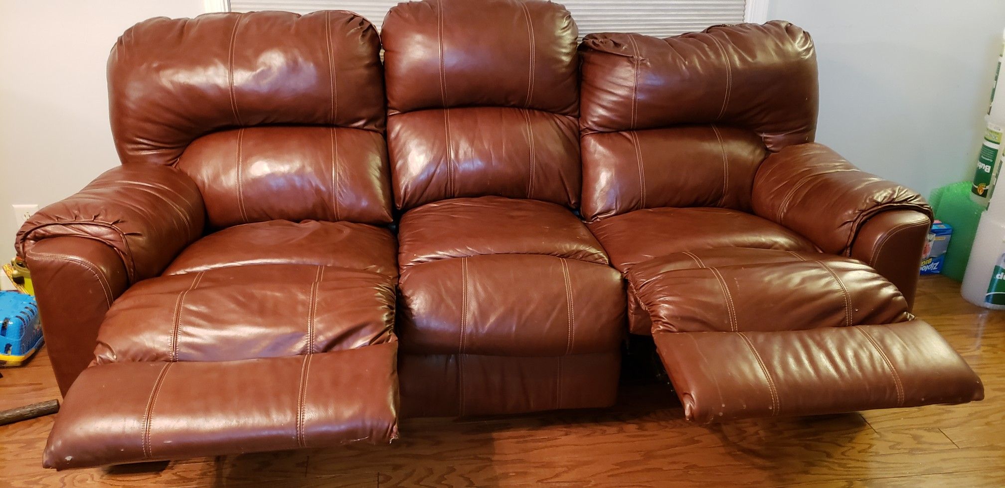 Genuine Leather Reclining Couch