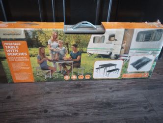 Portable Table With Benches 