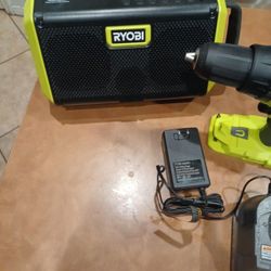 Brand New  Ryobi Combo Drills ,charger,batteries And Bluetooth  Speaker