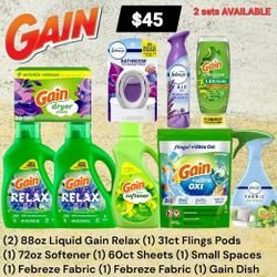 LARGE Gain LAUNDRY Detergent Household Dish Soap Febreze BUNDLE SALE 🔥