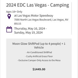 EDC Las Vegas Camp Pass 2024 (four People Total)