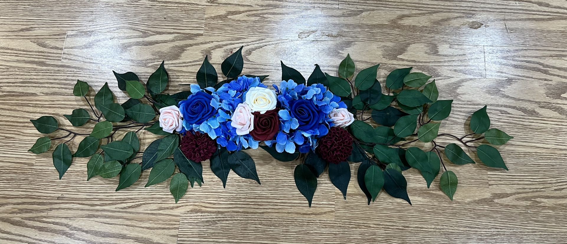 Navy And Blush Floral Swag