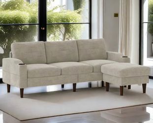 3-Seater L-Shaped Sofa, Convertible Combination Sofa