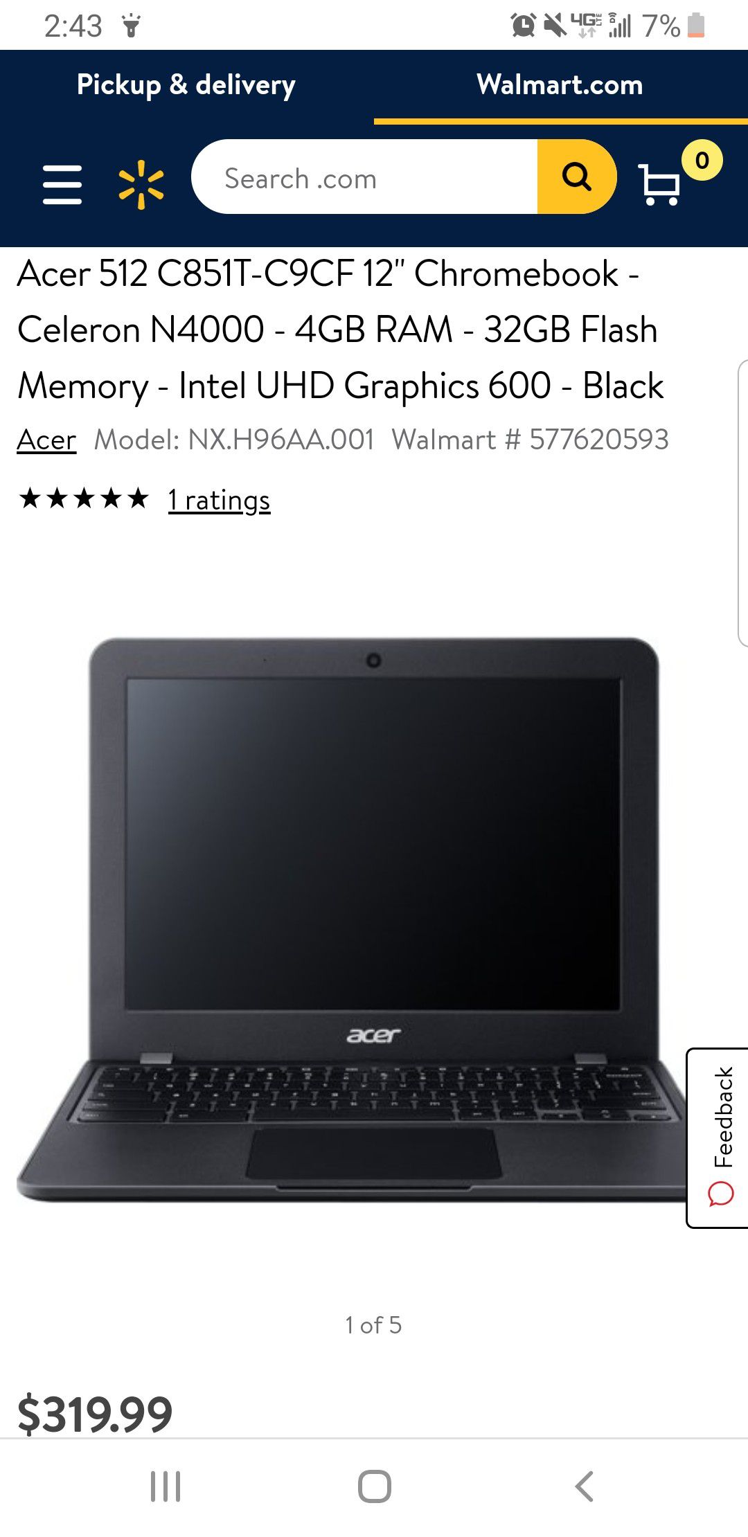 Acer Chromebook 12"